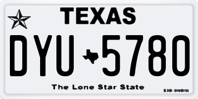 TX license plate DYU5780