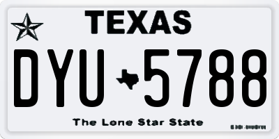 TX license plate DYU5788