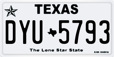 TX license plate DYU5793
