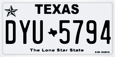 TX license plate DYU5794
