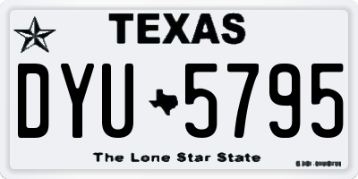 TX license plate DYU5795