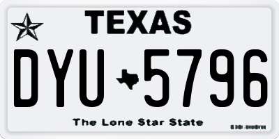 TX license plate DYU5796