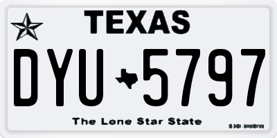TX license plate DYU5797