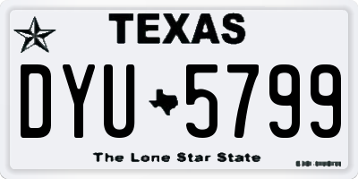 TX license plate DYU5799