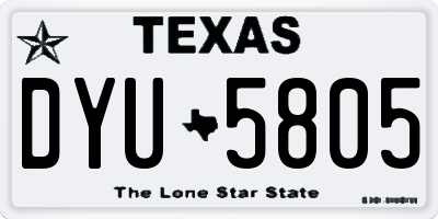TX license plate DYU5805