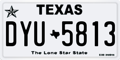 TX license plate DYU5813