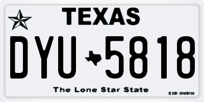 TX license plate DYU5818