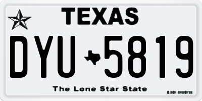 TX license plate DYU5819
