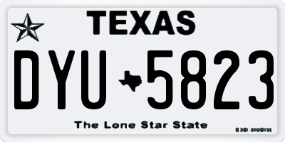 TX license plate DYU5823