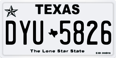 TX license plate DYU5826