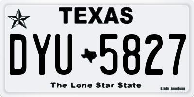 TX license plate DYU5827