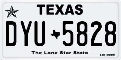 TX license plate DYU5828