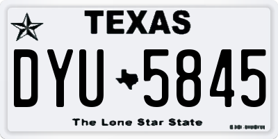 TX license plate DYU5845
