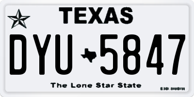 TX license plate DYU5847