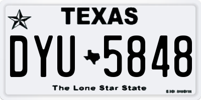TX license plate DYU5848