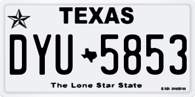 TX license plate DYU5853