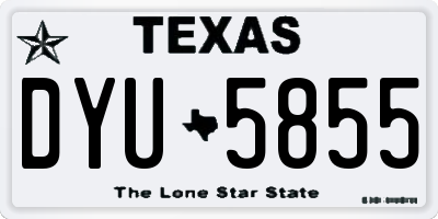 TX license plate DYU5855