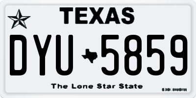 TX license plate DYU5859