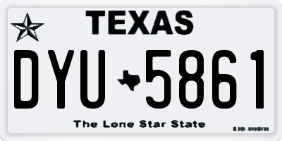TX license plate DYU5861