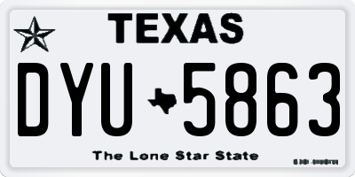 TX license plate DYU5863