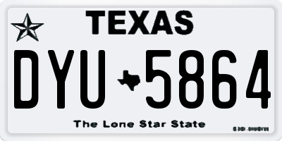 TX license plate DYU5864