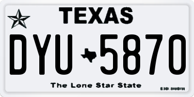 TX license plate DYU5870