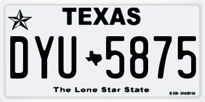 TX license plate DYU5875