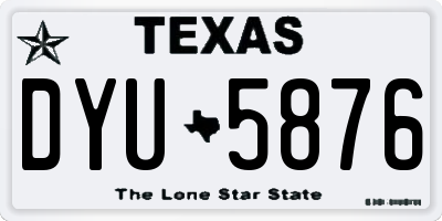 TX license plate DYU5876