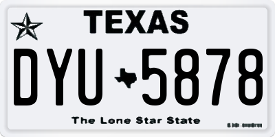 TX license plate DYU5878