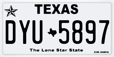 TX license plate DYU5897