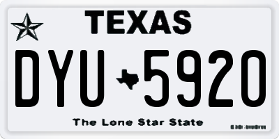TX license plate DYU5920