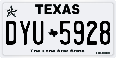 TX license plate DYU5928