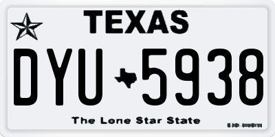 TX license plate DYU5938