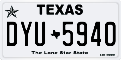 TX license plate DYU5940