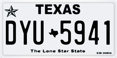 TX license plate DYU5941
