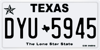 TX license plate DYU5945