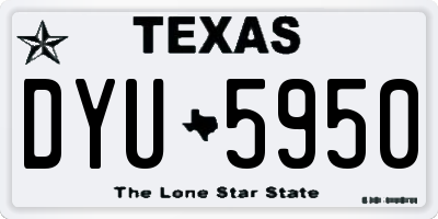 TX license plate DYU5950
