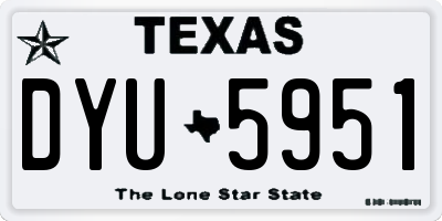 TX license plate DYU5951