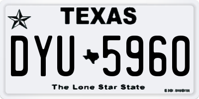 TX license plate DYU5960