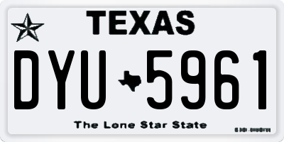 TX license plate DYU5961