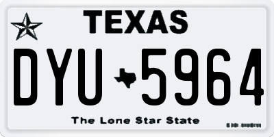 TX license plate DYU5964