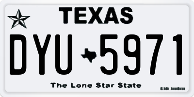 TX license plate DYU5971