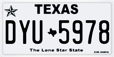 TX license plate DYU5978