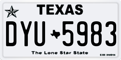 TX license plate DYU5983