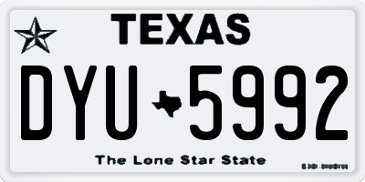TX license plate DYU5992