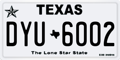 TX license plate DYU6002