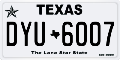 TX license plate DYU6007