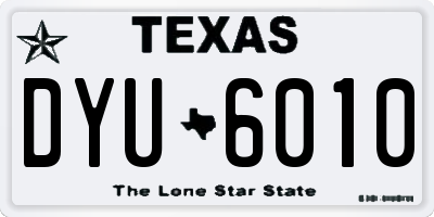 TX license plate DYU6010