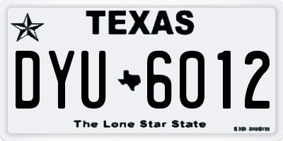 TX license plate DYU6012