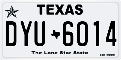 TX license plate DYU6014